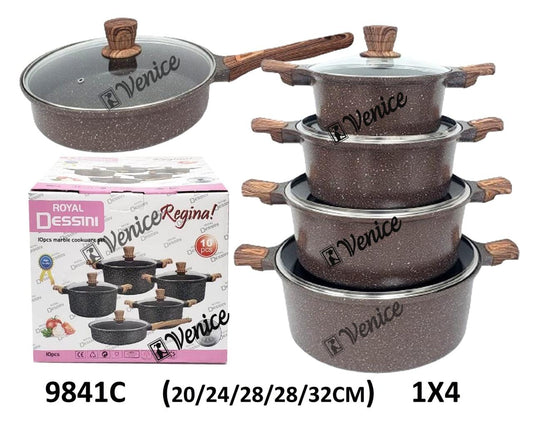 Dessini 10PCs Marble Cookware Set