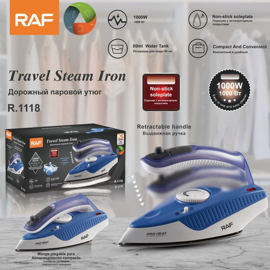 RAF Travel Steam Iron 80ML 1000 Watts